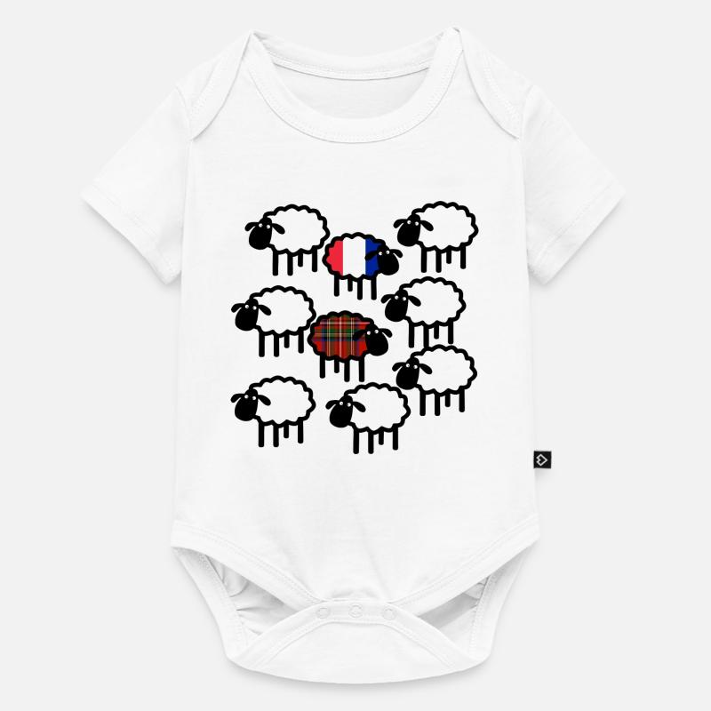 Moutons français et écossais - Body à manches courtes Premium Bébé - blanc