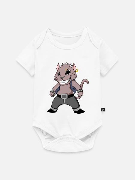 Cool Katze - Baby Premium Kurzarmbody - Weiß