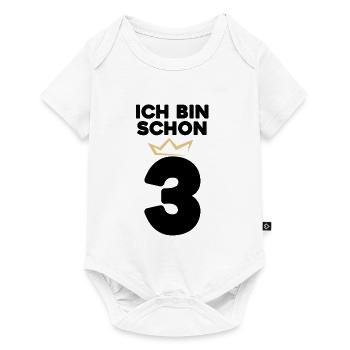 3 Geburtstag - 3 Jahre mit Krone - Baby Premium Kurzarmbody - Weiß - Vorne
