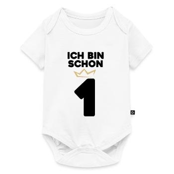 1 Geburtstag - 1 Jahre mit Krone - Baby Premium Kurzarmbody - Weiß - Vorne
