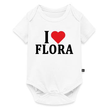 t-shirt J’aime Flora idée cadeau t-shirt - Body à manches courtes Premium Bébé - blanc - Devant