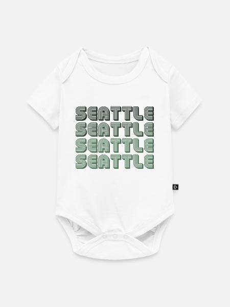 Seattle Blockgrid Muster - Baby Premium Kurzarmbody - Weiß