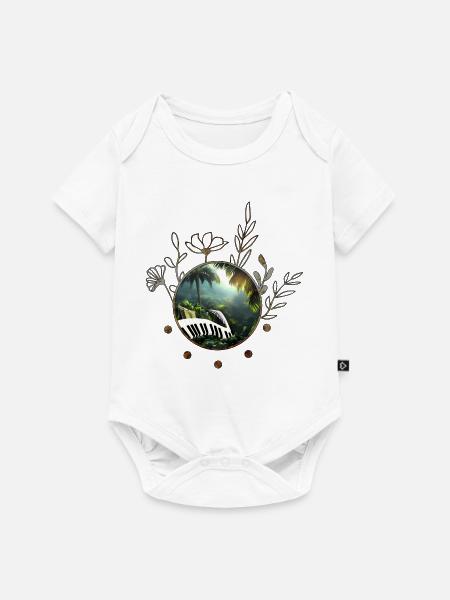 Klavier im Dschungel - Baby Premium Kurzarmbody - Weiß