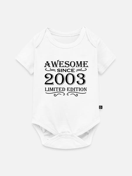 2003 - Jahrgang 2003 - Baby Premium Kurzarmbody - Weiß
