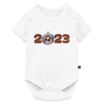 2023 Réveillon du Nouvel An Tournant de l’année Paresseux - Body à manches courtes Premium Bébé - blanc - Devant