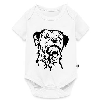 Tête de Border Terrier - Body à manches courtes Premium Bébé - blanc - Devant