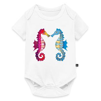 two enchanting seahorses united in love - Baby Premium short-sleeve bodysuit - white - Front