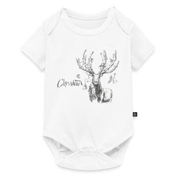 Cerf de Noël avec cadeaux - Body à manches courtes Premium Bébé - blanc - Devant
