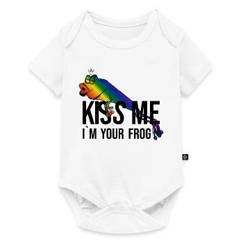 Grenouille - Princesse - Kiss -Kiss me - Body à manches courtes Premium Bébé - blanc - Devant