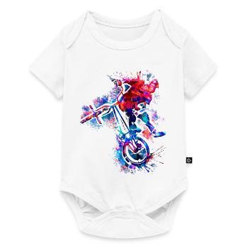 Bmx Bike - Pixel Bmx Wheel - Bmx coloré - Body à manches courtes Premium Bébé - blanc - Devant