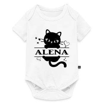 chat Katze t-shirt Alena t-shirt idée cadeau - Body à manches courtes Premium Bébé - blanc - Devant