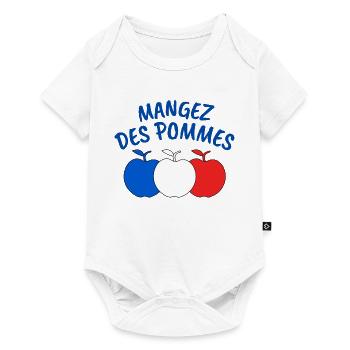 pomme, mangez des pommes - Body à manches courtes Premium Bébé - blanc - Devant