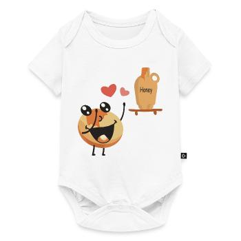 Pfannkuchen liebt Honig - Baby Premium Kurzarmbody - Weiß - Vorne