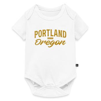 Portland Oregon Vintage Font - Baby Premium short-sleeve bodysuit - white - Front
