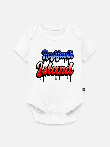 Reykjavík Island Design - Baby Premium Kurzarmbody - Weiß