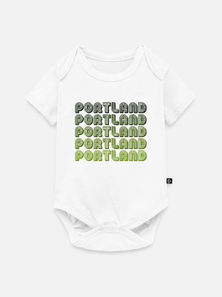 Portland Retro Gradient Muster - Baby Premium Kurzarmbody - Weiß