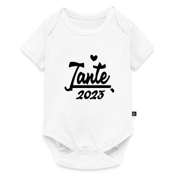 Tante 2023 - Tante werden - Tante Geschenk - Baby Premium Kurzarmbody - Weiß - Vorne