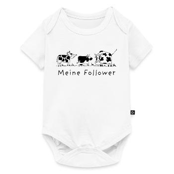 Meine Follower - Kühe, Landwirt, Bauernhof Tiere - Baby Premium Kurzarmbody - Weiß - Vorne