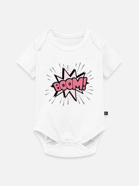 Boom rosa - Baby Premium Kurzarmbody - Weiß