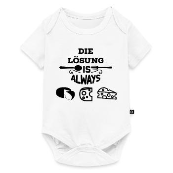 Käse ist die Lösung - Baby Premium Kurzarmbody - Weiß - Vorne