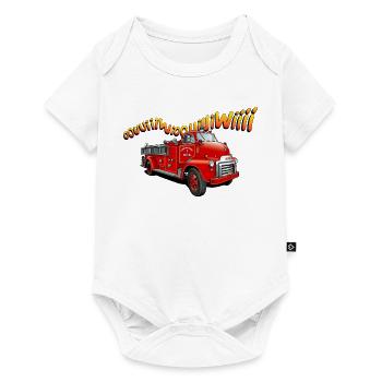 Lustiges Feuerwehrauto - Baby Premium Kurzarmbody - Weiß - Vorne