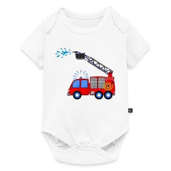 Camion de pompiers avec échelle et eau enfants - Body à manches courtes Premium Bébé - blanc - Devant