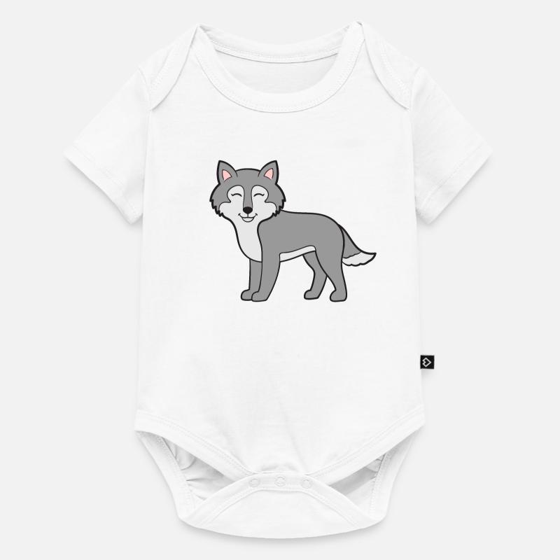Loups-loups - Body à manches courtes Premium Bébé - blanc