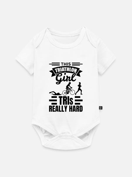 Triathlet Mädchen - Baby Premium Kurzarmbody - Weiß