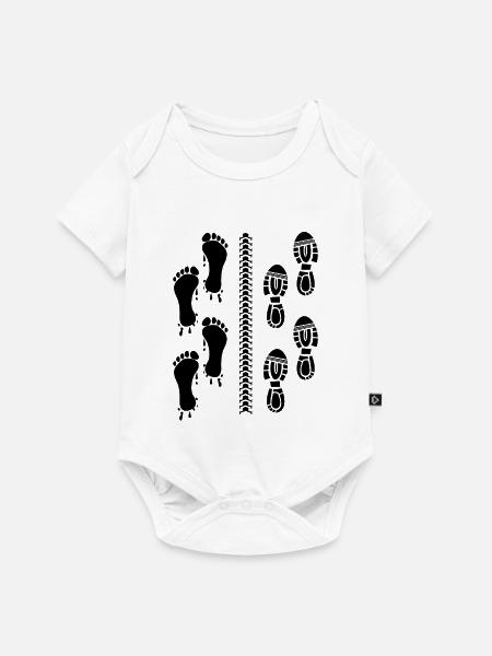 Fußabdruck eines Triathleten - Baby Premium Kurzarmbody - Weiß