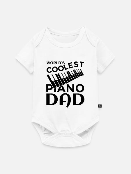 Klavier Vater - Baby Premium Kurzarmbody - Weiß