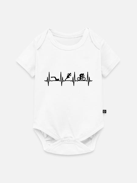 Triathlet Herzschlag - Baby Premium Kurzarmbody - Weiß