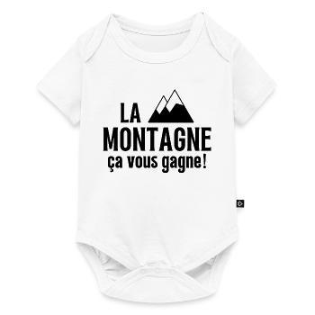 ski, skieur, fan de ski - Body à manches courtes Premium Bébé - blanc - Devant