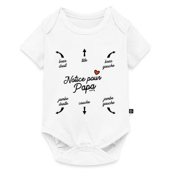 Body mode d'emploi pour Papa - Body à manches courtes Premium Bébé - blanc - Devant