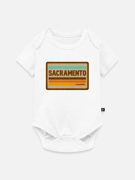 Sacramento Retro-Lizenzschild - Baby Premium Kurzarmbody - Weiß