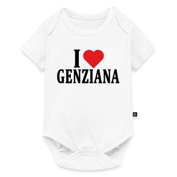 T-Shirt Ich liebe Enzian T-Shirt Geschenkidee - Baby Premium Kurzarmbody - Weiß - Vorne