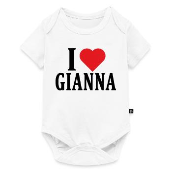 T-Shirt Ich liebe Gianna T-Shirt Geschenkidee - Baby Premium Kurzarmbody - Weiß - Vorne