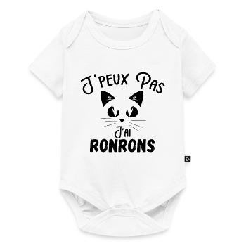 j peux pas j ai ronrons - Body à manches courtes Premium Bébé - blanc - Devant
