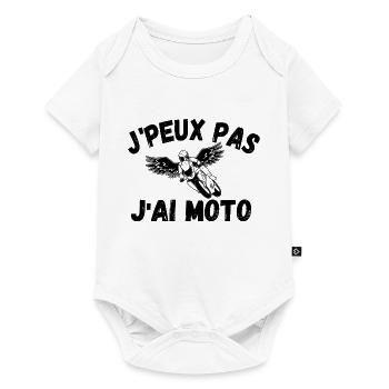 J'peux pas j'ai Moto - Moto Motard - Body à manches courtes Premium Bébé - blanc - Devant