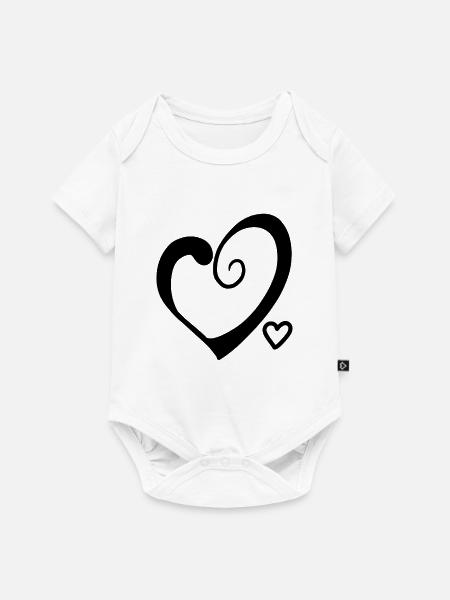 Herz Herze - Baby Premium Kurzarmbody - Weiß
