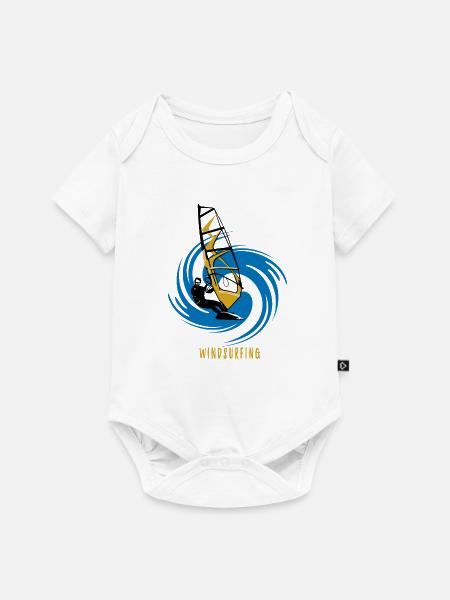 Windsurfen - Baby Premium Kurzarmbody - Weiß