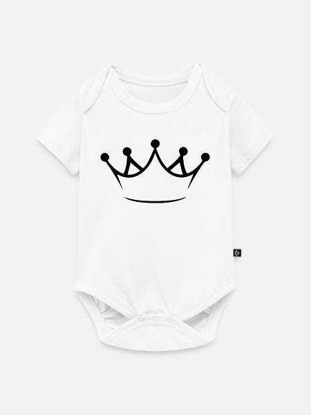 Krone - schwarz - Baby Premium Kurzarmbody - Weiß