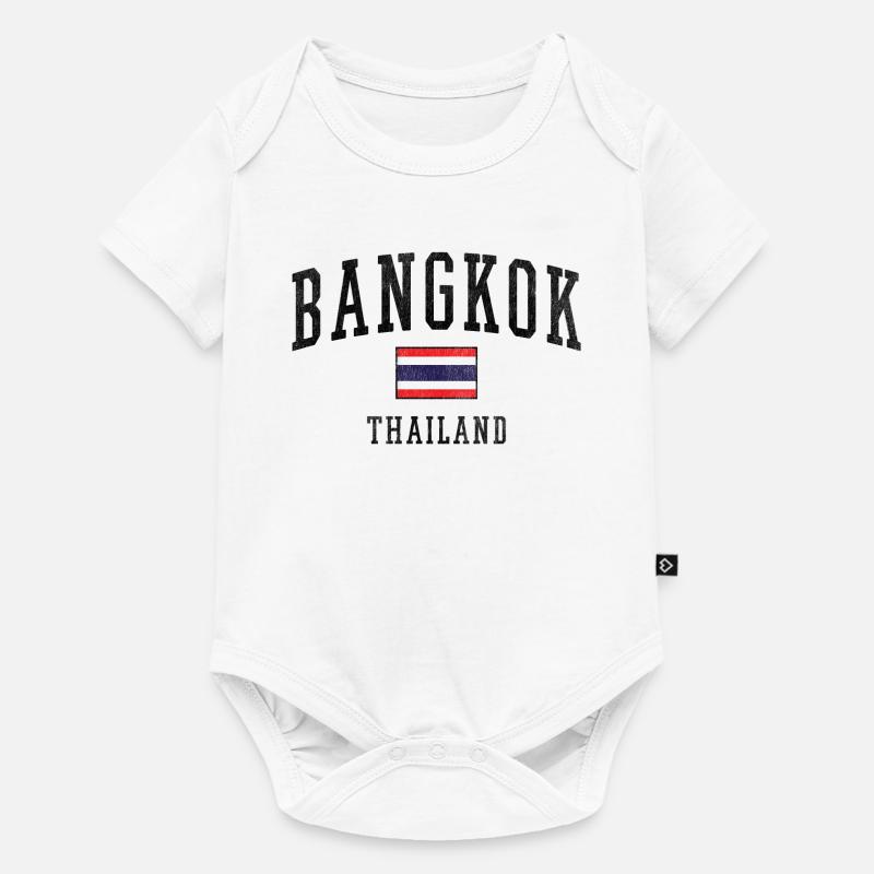 Bande minimale du drapeau thaïlandais - Body à manches courtes Premium Bébé - blanc