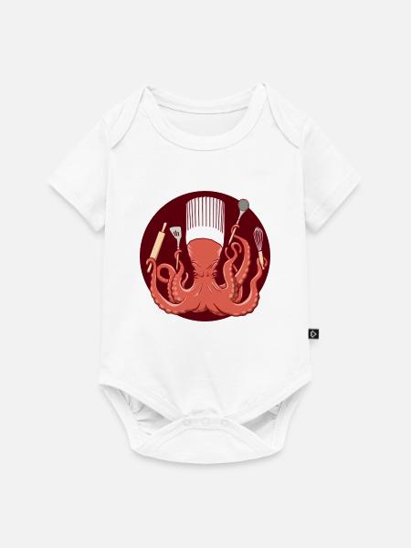Octopus Chef de Cuisine - Baby Premium Kurzarmbody - Weiß
