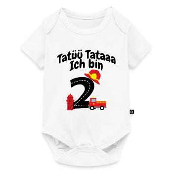 Zahl Zwei Feuerwehrmotive - Baby Premium Kurzarmbody - Weiß - Vorne