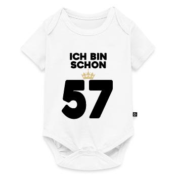 57. Geburtstag Geschenk - 57 Jahre mit Krone - Baby Premium Kurzarmbody - Weiß - Vorne