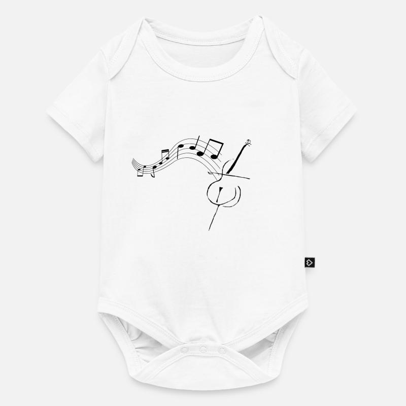 Violoncelle avec notes1 - Body à manches courtes Premium Bébé - blanc