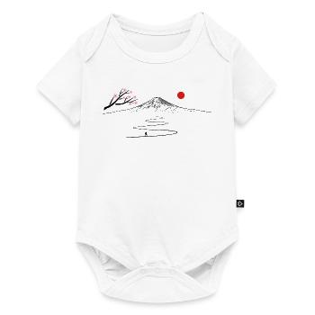 Japon, Fujijama, randonnées en montagne, volcan, cerisier en fleurs - Body à manches courtes Premium Bébé - blanc - Devant