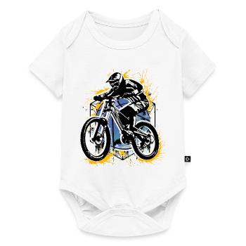 Mountainbike MTB - Mountainbiker - Retro Radsport - Baby Premium Kurzarmbody - Weiß - Vorne