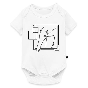 Fourmilier en forme géométrique - Conception d’art au trait - Body à manches courtes Premium Bébé - blanc - Devant