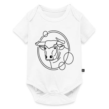 Taureau en forme géométrique - Conception d’art au trait - Body à manches courtes Premium Bébé - blanc - Devant
